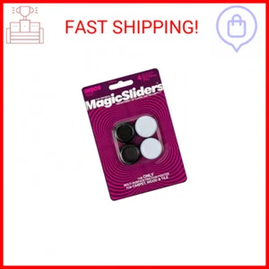MAGIC SLIDERS L P 4273 1-1/4" RND Slider, White & Black, 4 Pack - Picture 1 of 2