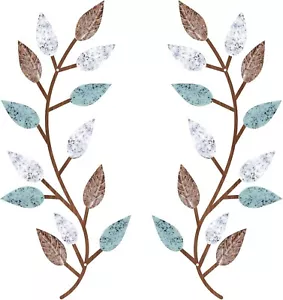2 Pcs Metal Tree Leaf Wall Art – Olive Branch Wrought Iron Decor for Living Room - Picture 1 of 6