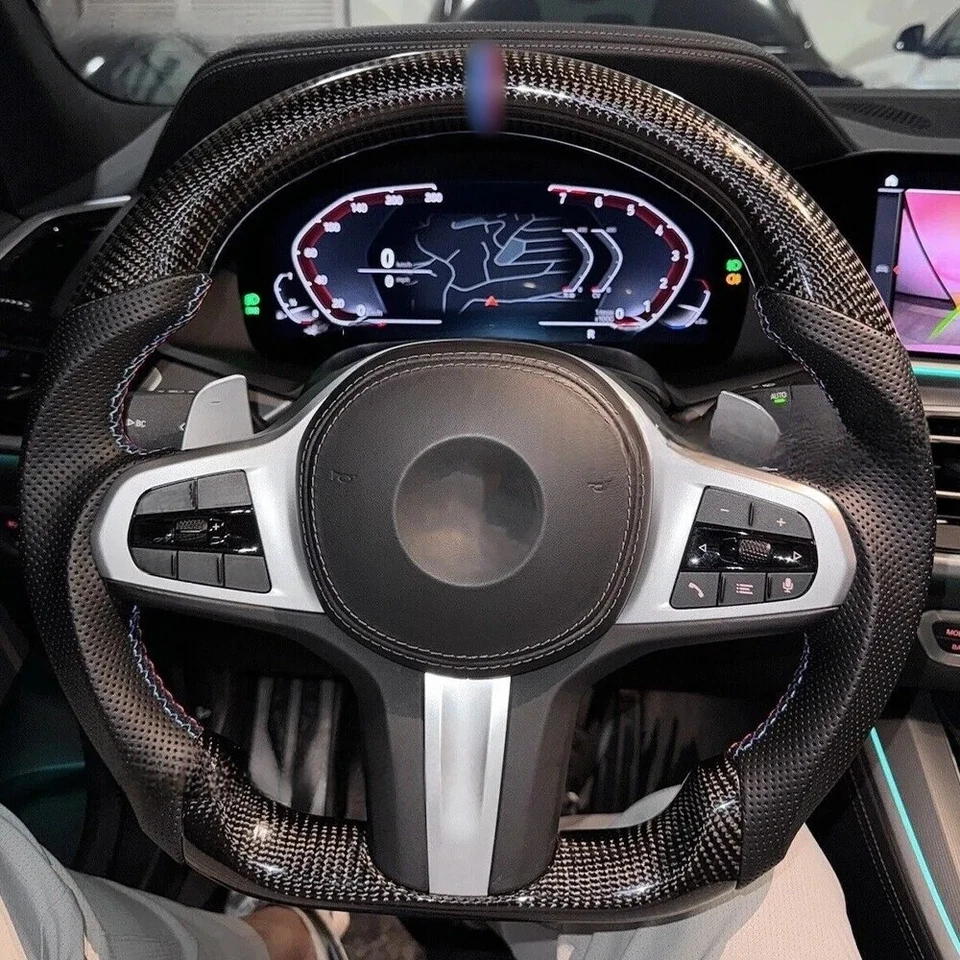 For BMW Z4 M3 M4 G20 G80 220i 330i 430i Real Carbon Fiber Sport Steering Wheel Foto 1 de 4