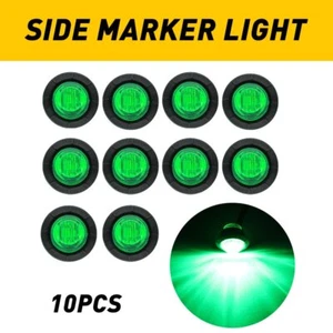 10X Luz Marcadora de Bala Lateral LED Verde 3/4" Redonda 3 Para Camioneta Remolque Camioneta 12V - Imagen 1 de 12
