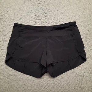 Lululemon Shorts Womens 6 Black Run Times Black Lightweight Lined Running Yoga - Picture 1 of 7