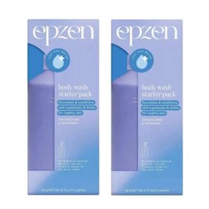 2x Epzen Body Wash Starter Pack Aluminium Bottle + 1 Refill Coconut Cream and Va - Picture 1 of 9
