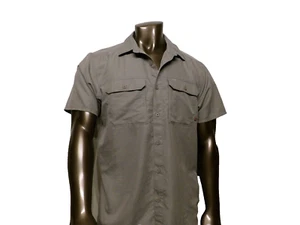 Mountain Hardwear Shirt Men's Short Sleeve Button Down Gray Hiking Lightweight L - Picture 1 of 5
