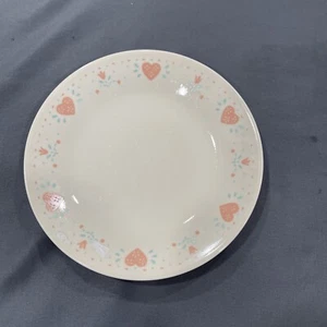 Plato de postre de pan/mantequilla Corelle Forever Yours corazones rosas 6 3/4" - Imagen 1 de 4