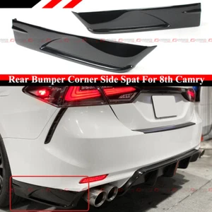 FOR 2018-2024 TOYOTA CAMRY SE XSE V3 GLOSS BLACK REAR BUMPER CORNER APRON SPATS - Picture 1 of 6