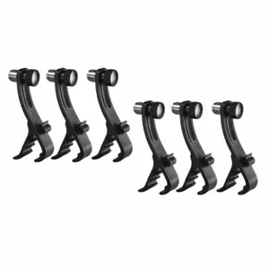 6x Shockproof Microphone Drum Rim Clip Tom Snare Mount Mic Clamps Holder - Picture 1 of 12