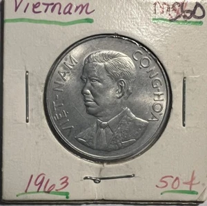 1963 Vietnam 50 Xu Coin very rare - Picture 1 of 2