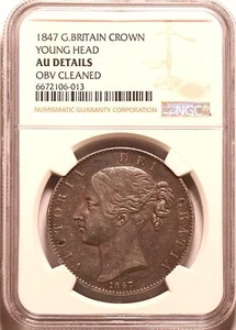 1847 Crown NGC AU Queen Victoria - Picture 1 of 2