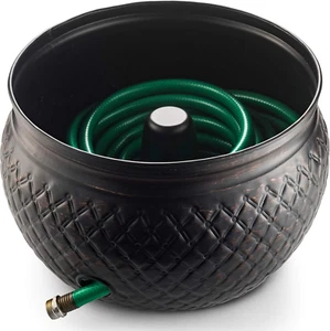Garden Hose Pot Storage Holder with Lid Copper Accents 16 X 12 Inches - Picture 1 of 1