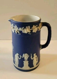 Wedgewood Kobaltblau Jasperware Krug Kanne England - Bild 1 von 15