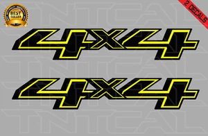 4X4 Decal Set Fits: 2014- 2018 CHEVY Silverado GMC Sierra Vinyl Sticker Yellow - Picture 1 of 1