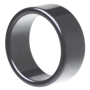 Anello largo in ematite grigio scuro semplice liscio uomo donna unisex - Foto 1 di 2