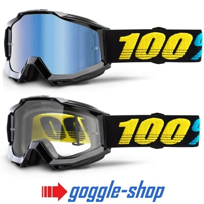 Gafas De Motocross Acurr 2020 100% Percent Virgo Negro - Lente Azul Espejo - Imagen 1 de 2