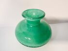 Venini  Murano Glass Green Vase Vessel Small Air Bubble Effect