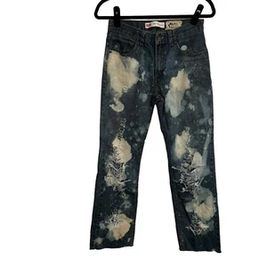 Levis 505 Jeans Boys Size 18 Slim 27X29 Flash Trash Bleach Splatter Spot Trashed - Picture 1 of 11