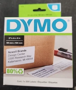 Dymo 2-5/16" x 4" Large White Shipping Labels 300 Labels/Roll, 30256 - Picture 1 of 6