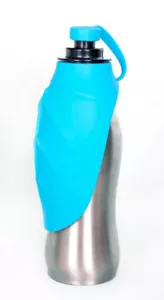 2 Alpha Lifestyle Pets Portable Stainless Steel Dog Water Bottle w Bowl & Strap - Picture 1 of 10