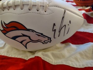 Emmanuel Sanders White Panel SB 50 Autograph/Signed Denver Broncos Football With - Picture 1 of 5