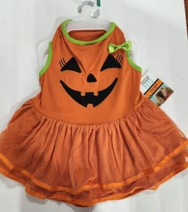 Pumpkin Face Dress Halloween Dress Up Costume for Dogs, Size Large - Picture 1 of 5