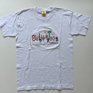 ISLAND TEES Ocho Rios Jamaica Large Tee Shirt Embroidered Rasta Reggae VTG White - Picture 1 of 10