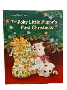 The Poky Little Puppy's First Christmas A Big Golden Book Hard Cover Childrens - Picture 1 of 5
