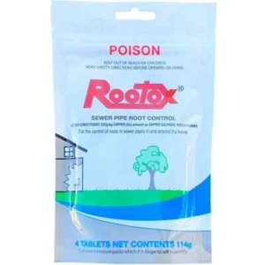 ROOTOX Removes & Controls Tree Roots in Sewer Pipes - 4 Tablets 114g - Picture 1 of 1