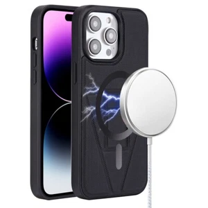 iPhone 15 Pro METKASE Victory Stand [Magnetic Ring]  Hybrid Black Cover Case - Picture 1 of 3