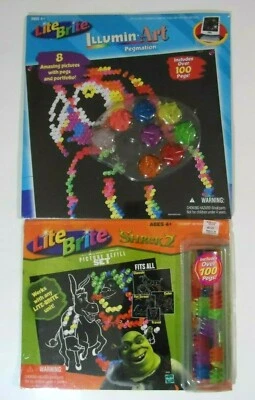 НОВЫЙ ЗАПЕЧАТАННЫЙ — набор для заправки картин Lite Brite Illumin Art Pegmation & Shrek 2 - Изображение 1 из 4