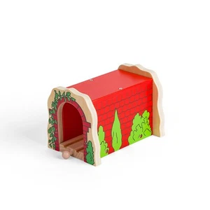 Bigjigs Rail Red Brick Tunnel, Wooden Train Set Accessories, Train Set Tunnel - Picture 1 of 9