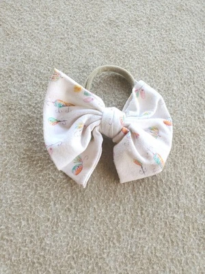 Newborn Baby Girl Bow Headband Super Stretchy Headband White Bow - Image 1 of 4