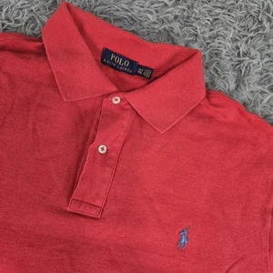 Polo Ralph Lauren Mens XLT Red Short Sleeve Cotton Rugby Preppy Polo - Picture 1 of 6