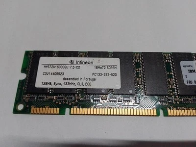 Infineon 128MB 133MHz PC133 ECC Unbuffered CL3 168-Pin DIMM SDRAM ECC Memory - Image 1 of 2