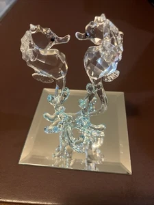 MIB Swarovski Crystal Animal Figurine Seahorses Teal Coral Seahorse 885589 - Picture 1 of 6
