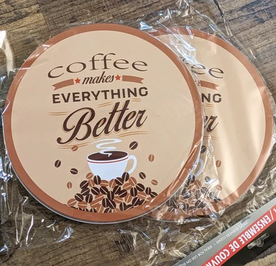 Set Of 4 Electric Stove Top Burner Covers COFFEE Brown 2(8”) 2(10) Big - Image 1 of 4