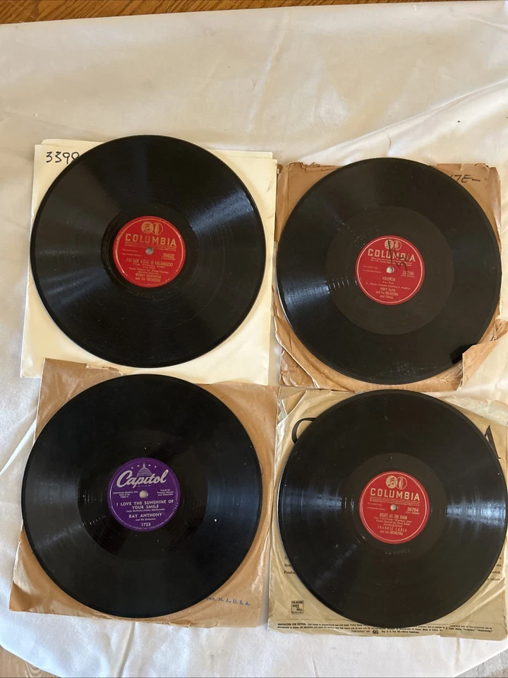 4-78RPM-Benny Goodman/Frankie Carle/ Percy Faith/ Ray Anthony- Records VG+ - Image 1 of 4