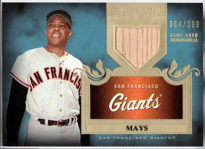 2011 Topps Tier 1 One Relics TSR 48 Willie Mays Game Used Bat Baseball Card /399 - Image 1 of 2