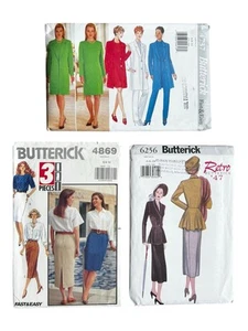 Butterick Patterns 4737, 4869, & 6256 Dress Jacket Pants Skirt 6/8/10 Uncut - Picture 1 of 2