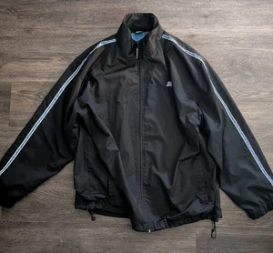 Vintage Starter Windbreaker with Blue and Gray Stripes Size Large 90s Retro - Picture 1 of 5