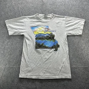 Camisa De Colección Missouri Para Hombres Grande Gris Gráfico Estado Souvenir Oneita Años 90 EE. UU. - Imagen 1 de 15