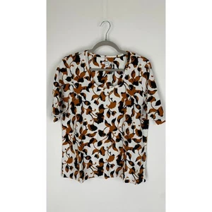 T-shirt donna Chicos Blooms floreale tutti i giorni cotone grande alabastro nuova bianca nera - Foto 1 di 7