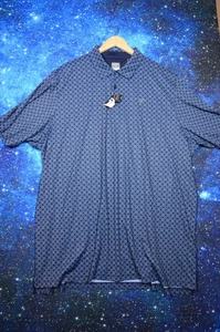 Callaway Polo Shirt Mens 2XLT Blue Opti-Dri Geometric Print Golf Performance - Picture 1 of 8