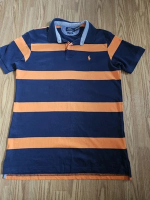 Ralph Lauren для мальчиков рубашка-поло темно-синий с оранжевым логотипом XXL - Изображение 1 из 4