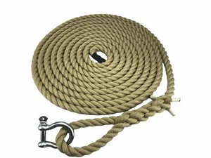 Cuerda de escalada de gimnasio de polihemp sintético de 28 mm x 17 metros CW 6" ojo suave y grillete - Imagen 1 de 4