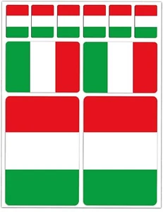 Set 10 Adesivi PVC Stickers Set Italia Italy Bandiera Italiana Bandiera Flag - Foto 1 di 3