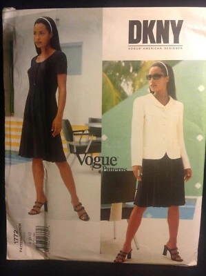 Pattern Vogue 1772, DKNY misses/petite jacket and dress 8-12 - Image 1 of 3