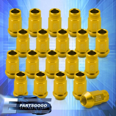 JDM Sport 20PCS M12x1.5mm Performance Open Aluminum Wheel Rims Lug Nuts Set Gold Foto 1 de 3