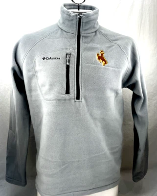 NUEVA Chaqueta Polar University Of Wyoming Columbia Fast Trek Azul Media Cremallera Hombres L Foto 1 de 4