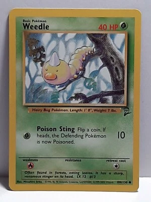 Weedle 100/130 Base Set 2 Pokemon Damaged Common Please See Pictures - Image 1 of 4