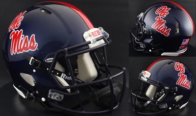 MISSISSIPPI OLE MISS REBELS NCAA Riddell Speed Full Size REPLICA Football Helmet - Image 1 of 4
