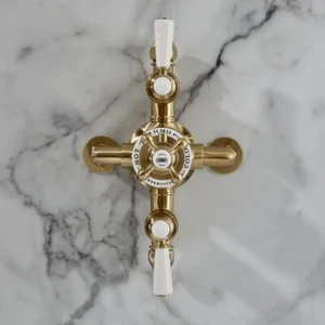 Milano Elizabeth Traditional Triple Exposed Thermostatic Shower Valve Brushed Br - Picture 1 of 15